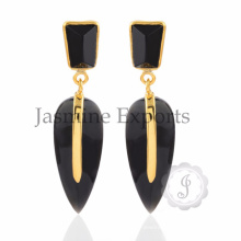Royal Design !! Beautiful Black Onyx Gemstone Earrings, Handmade 925 Sterling Silver Pear Shape Earrings